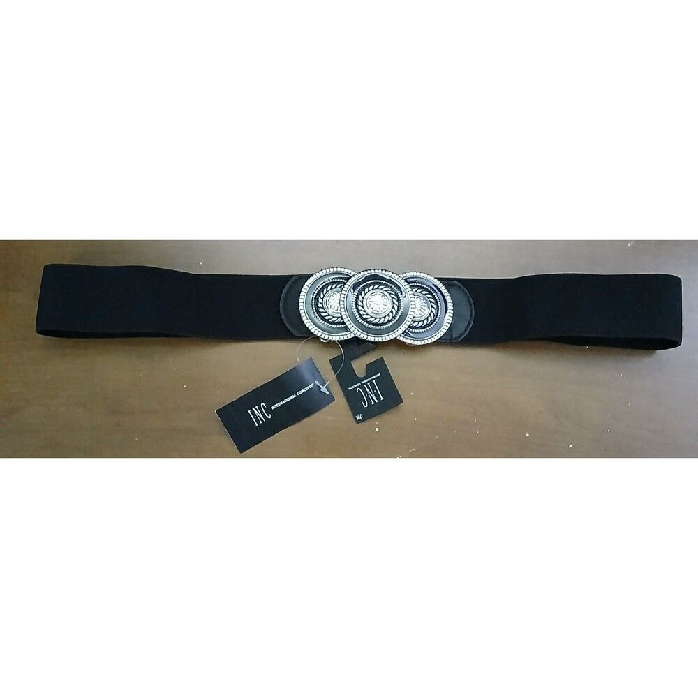 I.N.C International Concepts Women's 2X Stretch Fabric Round Medallions Belt - Picture 4 of 10